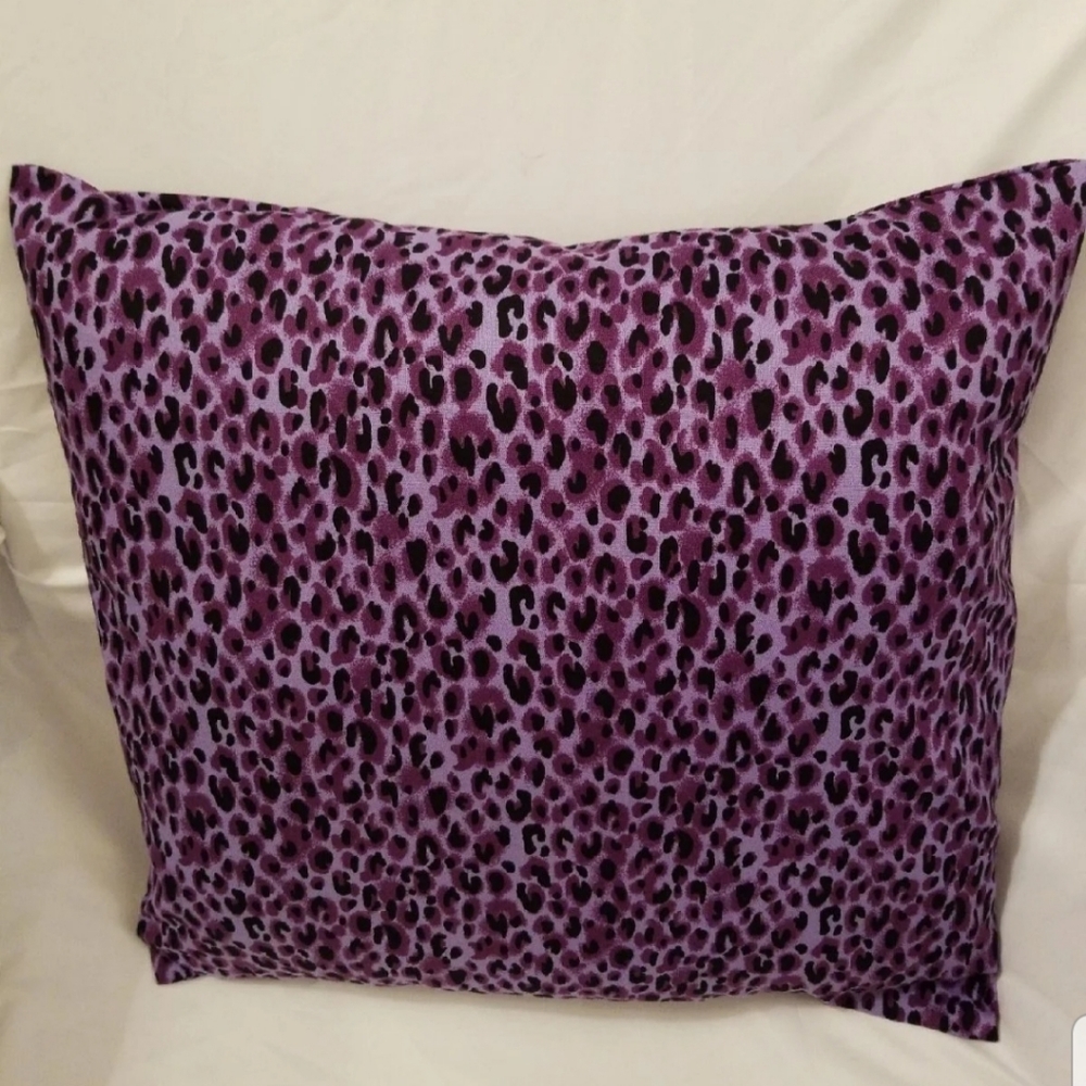 Purple/Black Cheetah Covered Pillow